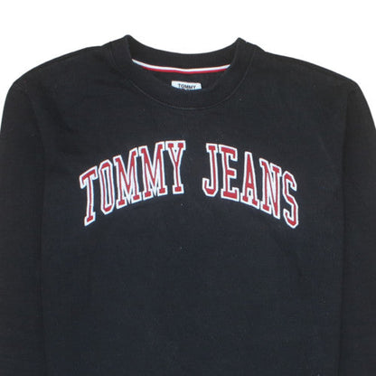 Tommy Jeans Women's Black XS Pullover Sweatshirt with Logo Detail