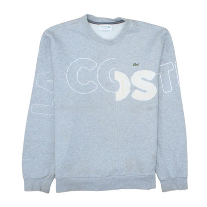 Lacoste Mens Grey Relaxed Fit Graphic Logo Sweatshirt L