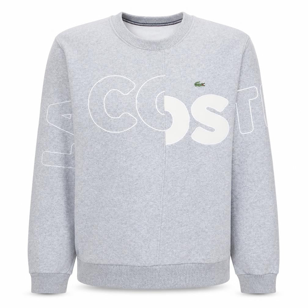 Lacoste Mens Grey Relaxed Fit Graphic Logo Sweatshirt L