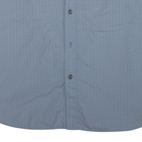 Columbia Men's Blue XL Short Sleeve Check Button-Up Casual Shirt