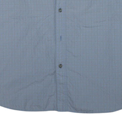Columbia Men's Blue XL Short Sleeve Check Button-Up Casual Shirt