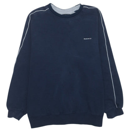 Reebok Mens Blue Crew Neck Pullover Sweatshirt L Classic Fleece