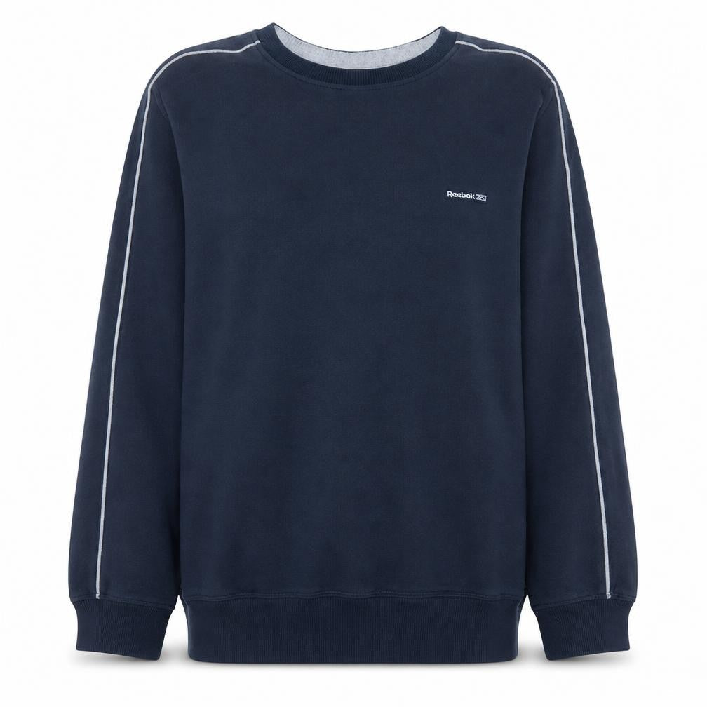 Reebok Mens Blue Crew Neck Pullover Sweatshirt L Classic Fleece