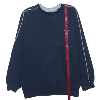 Reebok Mens Blue Crew Neck Pullover Sweatshirt L Classic Fleece