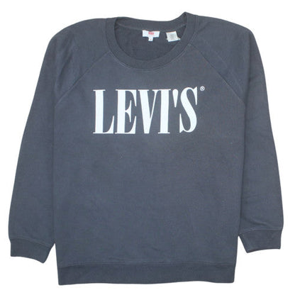Levi's Women's Black XL Pullover Crew Neck Logo Sweatshirt