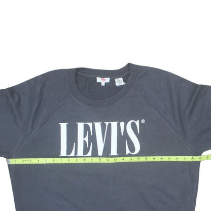 Levi's Women's Black XL Pullover Crew Neck Logo Sweatshirt