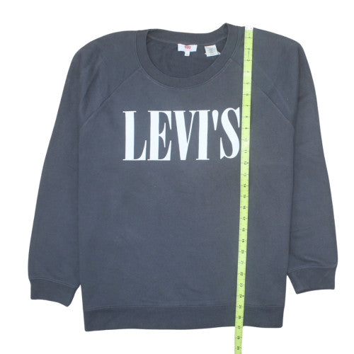 Levi's Women's Black XL Pullover Crew Neck Logo Sweatshirt