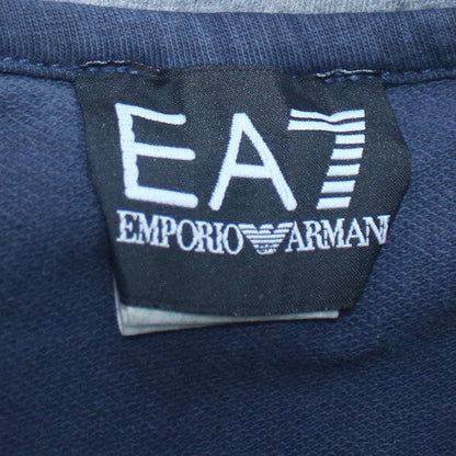 Emporio Armani EA7 Women's Blue Pullover Hoodie Size M Rhinestone Logo