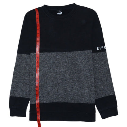 Rip Curl Men's Black & Grey Crew Neck Pullover Sweatshirt L