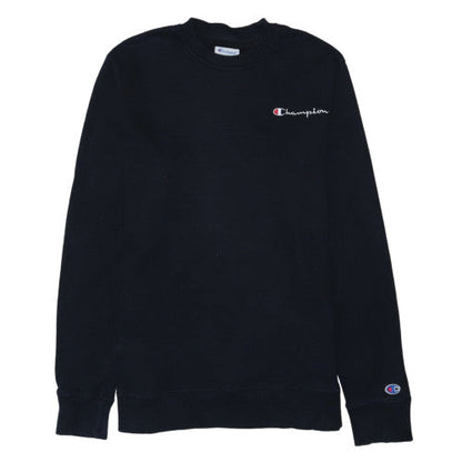 Champion Men's Black S Crew Neck Pullover Sweatshirt Small Logo