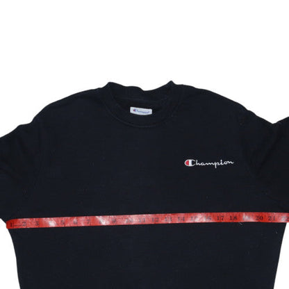 Champion Men's Black S Crew Neck Pullover Sweatshirt Small Logo
