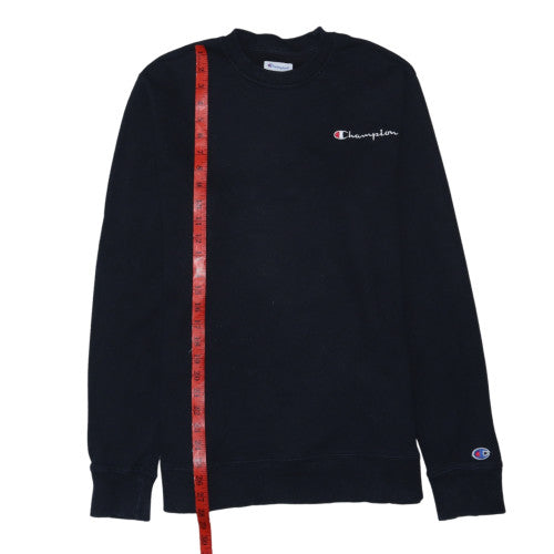 Champion Men's Black S Crew Neck Pullover Sweatshirt Small Logo