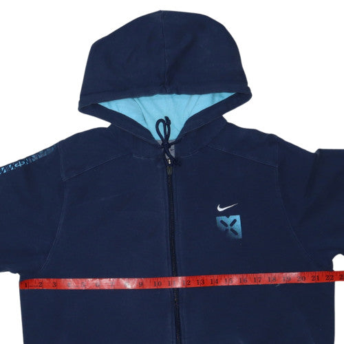 Nike Men's Blue Full Zip Dri-Fit Sports Hoodie Size M