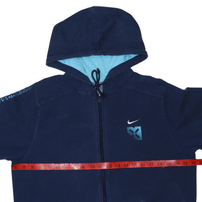 Nike Men's Blue Full Zip Dri-Fit Sports Hoodie Size M