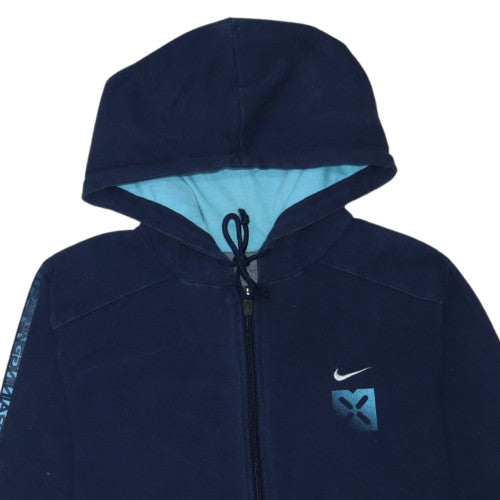 Nike Men's Blue Full Zip Dri-Fit Sports Hoodie Size M