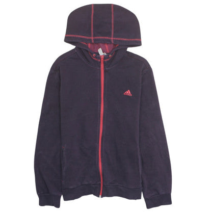 Adidas Womens Navy Full Zip Hoodie L Long Sleeve Hooded Sweatshirt