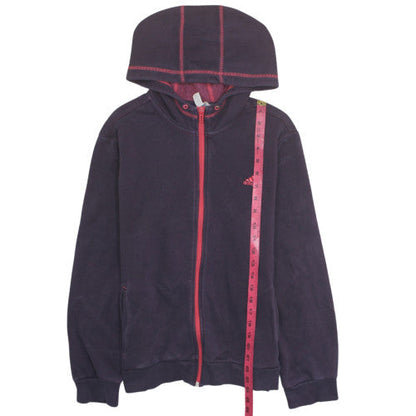 Adidas Womens Navy Full Zip Hoodie L Long Sleeve Hooded Sweatshirt