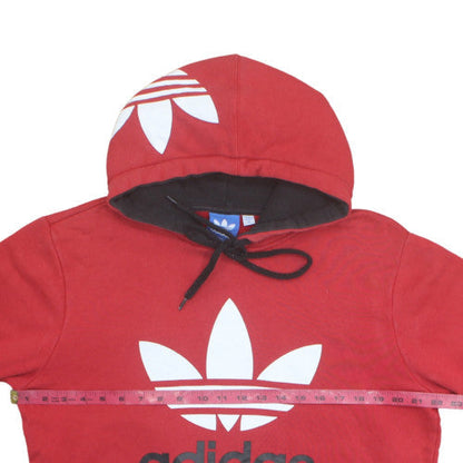 Adidas Men's Red Pullover Hoodie Medium Graphic Logo Sportswear