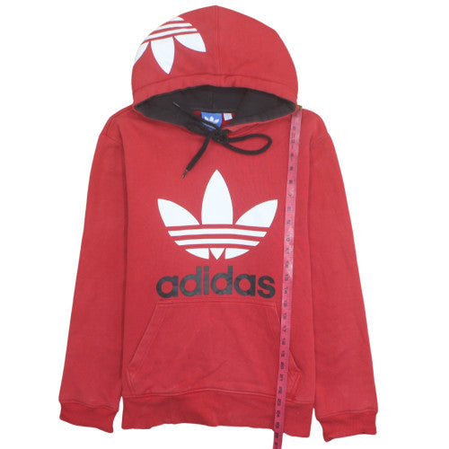 Adidas Men's Red Pullover Hoodie Medium Graphic Logo Sportswear