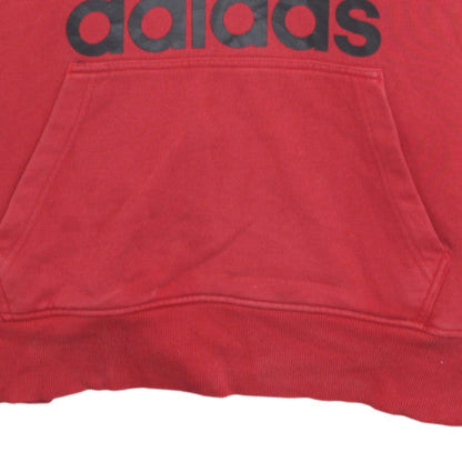 Adidas Men's Red Pullover Hoodie Medium Graphic Logo Sportswear