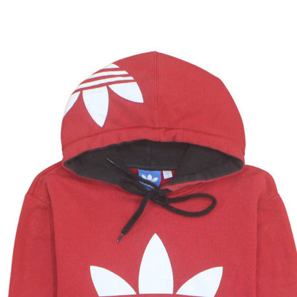 Adidas Men's Red Pullover Hoodie Medium Graphic Logo Sportswear