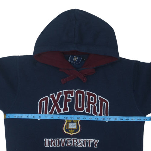 Oxford University Men's Blue Pullover Hoodie L Embroidered Logo