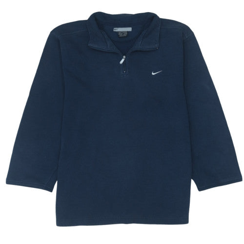 Nike Women's Navy 1/4 Zip Pullover Sweatshirt Size S Fleece