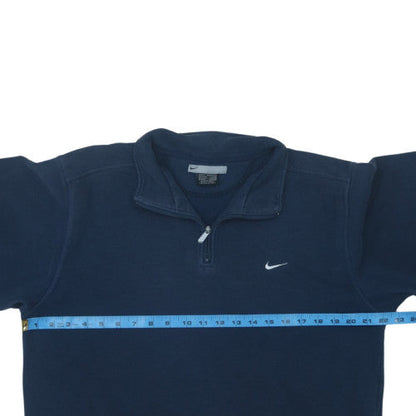 Nike Women's Navy 1/4 Zip Pullover Sweatshirt Size S Fleece