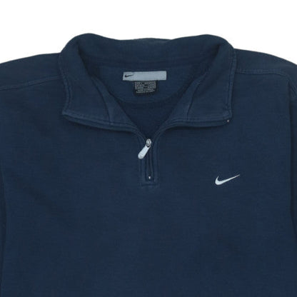 Nike Women's Navy 1/4 Zip Pullover Sweatshirt Size S Fleece