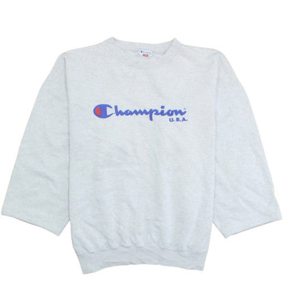 Champion Men's Grey XL Pullover Sweatshirt Crew Neck Logo Vintage Style