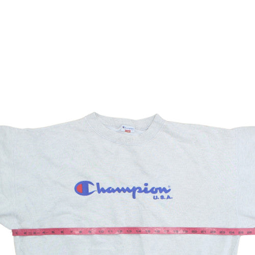Champion Men's Grey XL Pullover Sweatshirt Crew Neck Logo Vintage Style