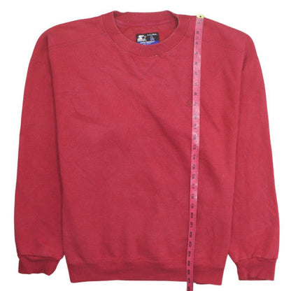 Starter Men's Red Heavyweight Crew Neck Sweatshirt Size L