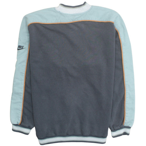 Nike Mens Grey Fleece Sweatshirt M Logo Pullover Crew Neck
