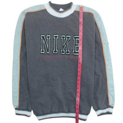 Nike Mens Grey Fleece Sweatshirt M Logo Pullover Crew Neck