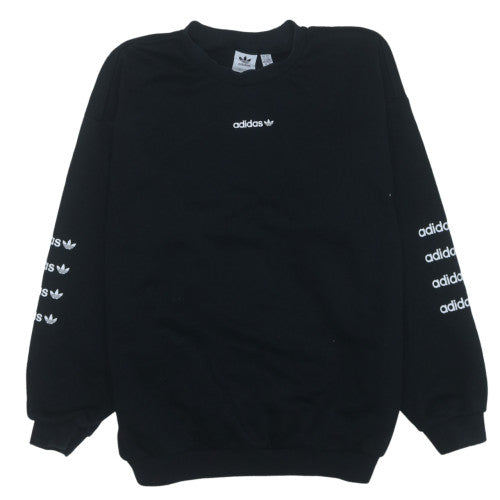Adidas Womens Black Size 14 Crew Neck Logo Sweatshirt