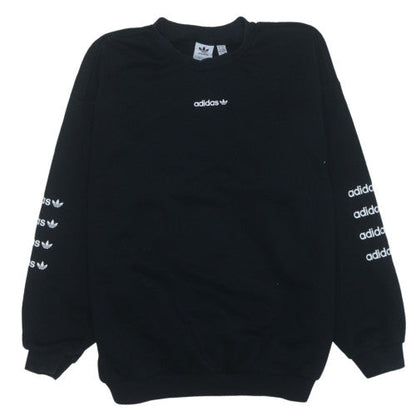 Adidas Womens Black Size 14 Crew Neck Logo Sweatshirt
