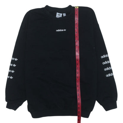 Adidas Womens Black Size 14 Crew Neck Logo Sweatshirt