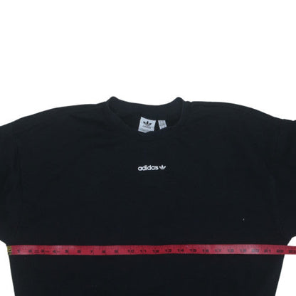 Adidas Womens Black Size 14 Crew Neck Logo Sweatshirt