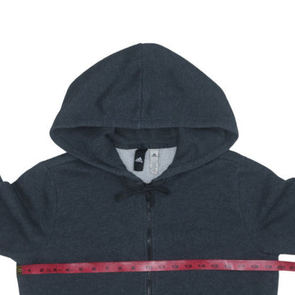 Adidas Womens Black Full Zip Hoodie Size L Hooded Sweatshirt