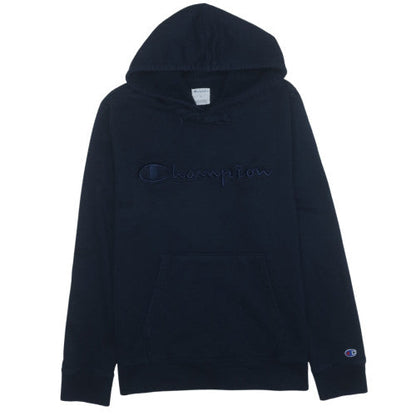 Champion Men’s Black Pullover Hoodie L Embroidered Logo Fleece
