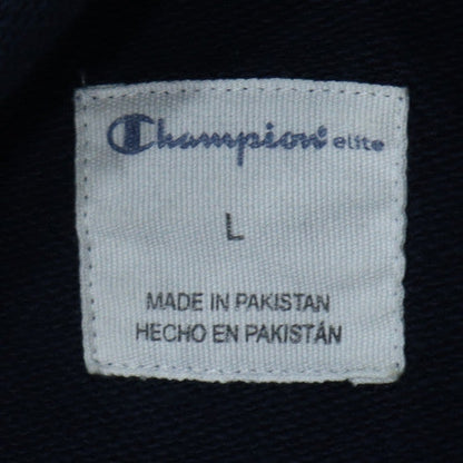 Champion Men’s Black Pullover Hoodie L Embroidered Logo Fleece