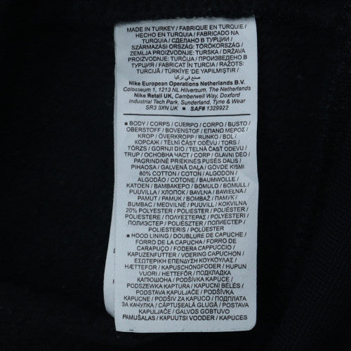 Nike Men's Black Full Zip Hoodie Fleece M Regular Fit