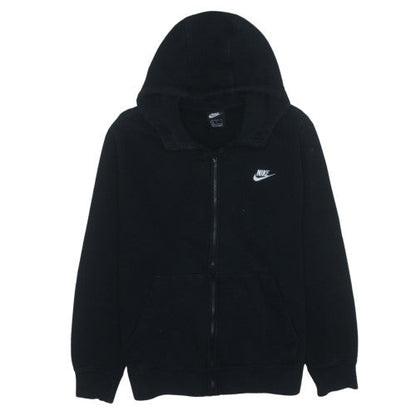 Nike Womens Black Full Zip Hoodie L Logo Cotton Blend Sweatshirt