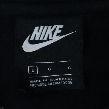 Nike Womens Black Full Zip Hoodie L Logo Cotton Blend Sweatshirt