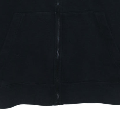 Nike Womens Black Full Zip Hoodie L Logo Cotton Blend Sweatshirt
