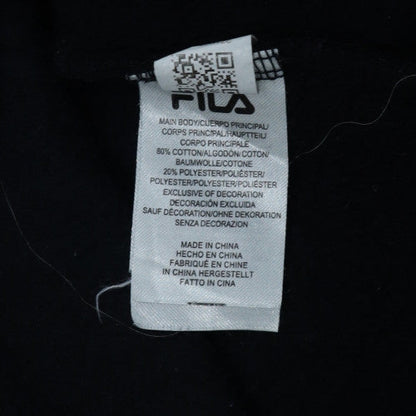 Fila Womens Black XL Pullover Sweatshirt Logo Crew Neck Cotton Blend