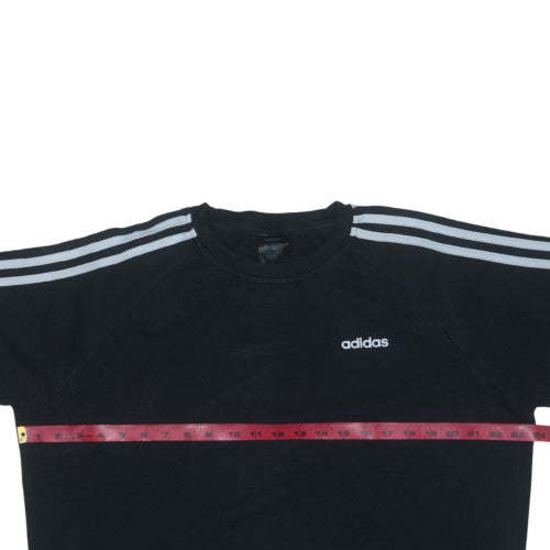 Adidas Women Black Size M Crew Neck Pullover Sweatshirt