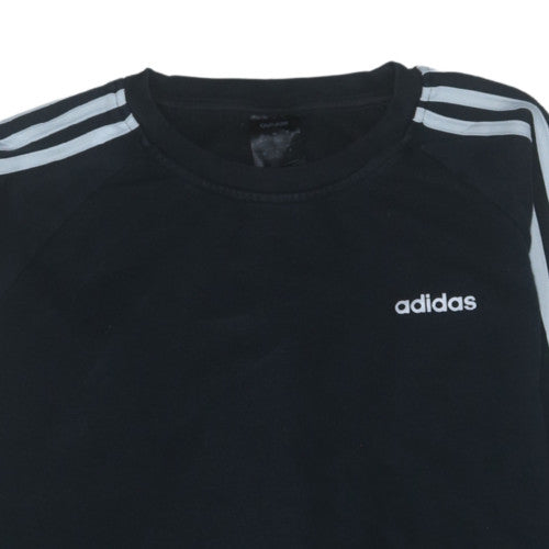 Adidas Women Black Size M Crew Neck Pullover Sweatshirt