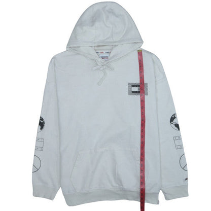Tommy Jeans Men's White XL Pullover Hoodie with Graphic Print