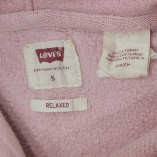Levi's Womens Pink Relaxed Pullover Hoodie Size S Cotton Blend